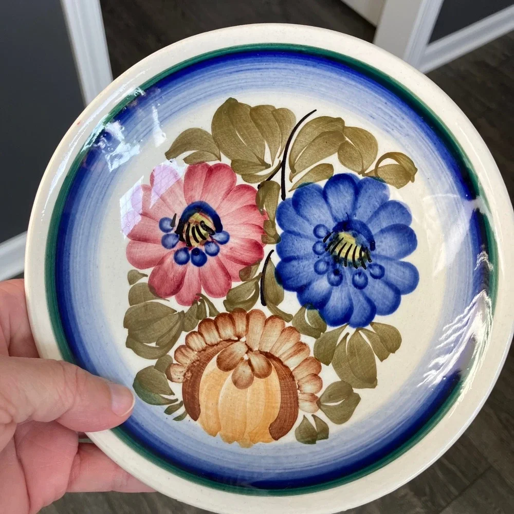 ZF Kolo Wall Plate Wloclawek 6.75in Multicolor Hand Painted Polish Folk Art